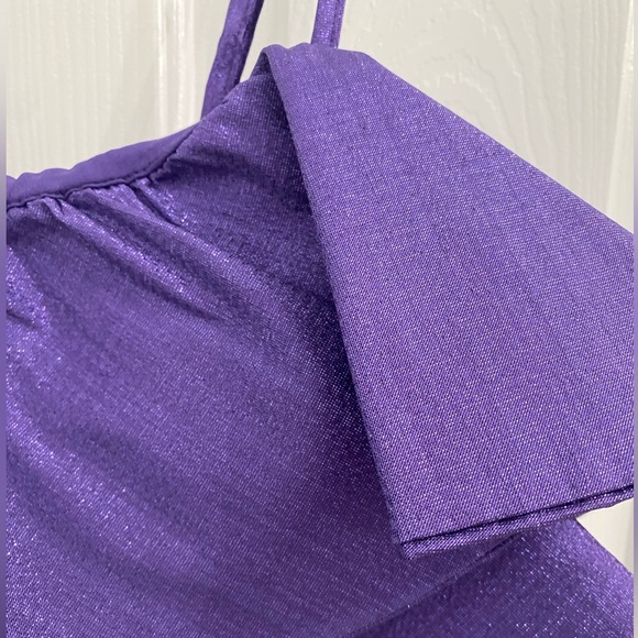 Purple Ruffle Mini Dress - Picture 3 of 5